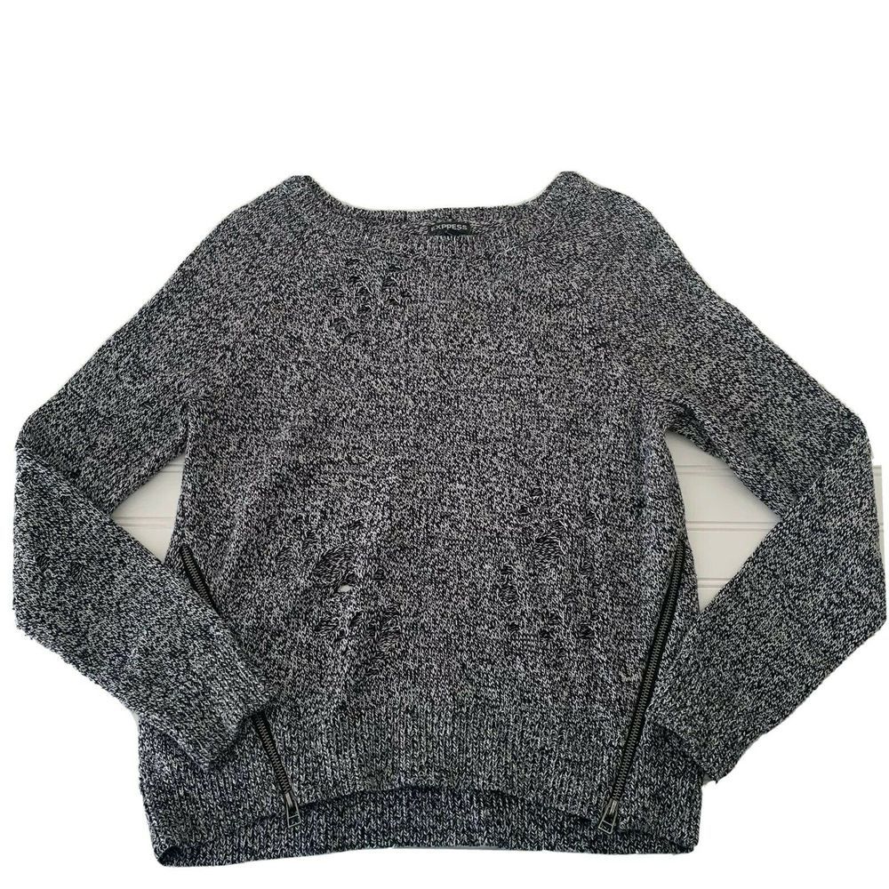 Womans Express Distressed Sweater Size S